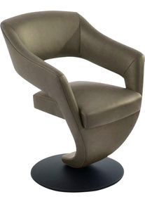 K+w Komfort & Wohnen K+W Komfort & Wohnen Drehstuhl »Kansas« () Design Leder-Drehsessel mit hohem Sitzkomfort in grün, Größe B/H/T: 62 cm x 87 cm x 64 cm