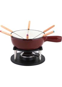 CS SOLINGEN Carl Schmidt Sohn Fondue &raquo;ALPEN&laquo; Induktion, inkl. 6 Gabeln in rot