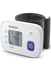 Omron Handgelenk-Blutdruckmessgerät »RS1, klinisch validiert, vorgeformte Manschette 13.5-21.5 cm« für zu Hause und unterwegs in weiß