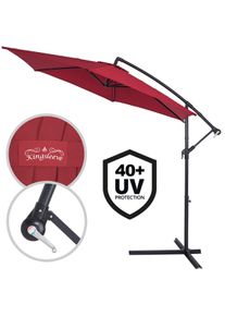 Kingsleeve Zweefparasol Rood Alu Ø300cm UV-bescherming 50+