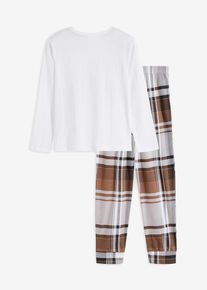 Pyjamas av bomull (2 delar) - vit - storlek 176/182 - bonprix