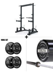 Foundation sæt I Squat rack I Barbell Delta og jernplader 20 og 25 kg