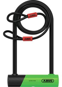 Abus 410K Ultra + Cobra 10/120, U-lock + holder, steel cable , color: Black/Green , size: 230 mm