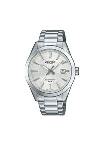 CASIO EDIFICE, Herren, Quarzuhr Armbanduhr, Herrenuhr, Edelstahlarmband, analog, Tag, Neo-Display, silberfarben-wei&szlig;, silberfarben, silberfarben-wei&szlig;,