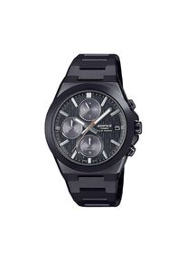CASIO EDIFICE , Jungen,Damen , Solaruhr Armbanduhr, Herrenuhr, Edelstahlarmband, analog, Tag, Stoppfunktion , schwarz-schwarz , Exquisite Armbanduhr