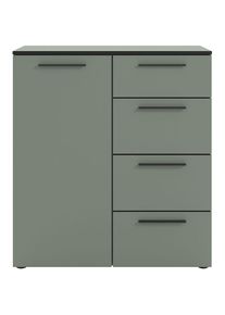 Manjana Möbel , Kommode »Kommode mit Schwarz matten Metallgriffen in verschiedenen Ausführungen« , Schilfgrün - Metall schwarz matt
