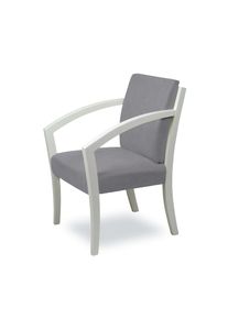 Home Affaire , Esszimmerstuhl »G98 George Armlehnstuhl, Sessel, Loungesessel, Stuhl, Made in Italy« () 1 Stk. , light grey + weiß , 100% Polyester