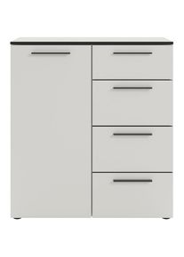 Manjana Möbel , Kommode »Kommode mit Schwarz matten Metallgriffen in verschiedenen Ausführungen« , Pastellweiß - Metall schwarz matt