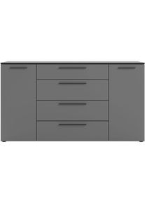 Manjana Möbel , Kommode »Kommode mit Schwarz matten Metallgriffen in verschiedenen Ausführungen« , Basaltgrau - Metall schwarz matt