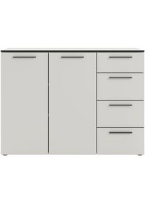 Manjana Möbel , Kommode »Kommode mit Schwarz matten Metallgriffen in verschiedenen Ausführungen« , Pastellweiß - Metall schwarz matt