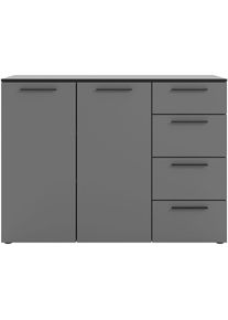 Manjana Möbel , Kommode »Kommode mit Schwarz matten Metallgriffen in verschiedenen Ausführungen« , Basatlgrau - Metall schwarz matt