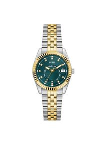 Guess, Damen, Quarzuhr &raquo;JADA&laquo; Armbanduhr, Damenuhr, Edelstahlarmband, Datum, silberfarben-goldfarben, silberfarben-goldfarben, Armbanduhr f&uuml;r Damen