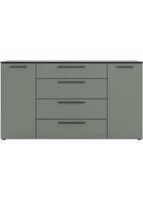 Manjana Möbel , Kommode »Kommode mit Schwarz matten Metallgriffen in verschiedenen Ausführungen« , Schilfgrün - Metall schwarz matt