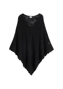 bonprix, Damen, Strickponcho &raquo;Poncho&laquo; Poncho, schwarz, schwarz, Strickponcho mit klassischem Stil