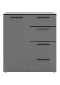 Manjana Möbel , Kommode »Kommode mit Schwarz matten Metallgriffen in verschiedenen Ausführungen« , Basatlgrau - Metall schwarz matt