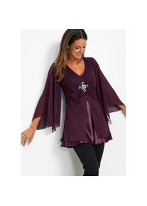 bonprix , Damen , Tunika , holunderbeere , 42 , 42 , Tunika mit funkelnder Applikation für einen besonderen Look