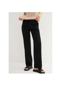bonprix, Damen, Leinenhose Weite Hose mit Leinen, schwarz, N-Gr, 46 -N-Gr, schwarz, Gro&szlig;e Eingrifftaschen vorne und aufgesetzte Taschen hinten bieten 