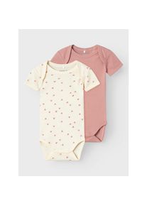 name it , Body »NBFBODY für Mädchen mit Herzprint und weicher Baumwolle«, 2 Stk. normal, Jersey, Rundhals , Buttercream , N-Gr , 56 -N-Gr , 56 ,...