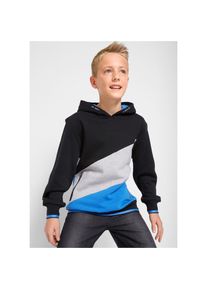 bonprix, Unisex, Hoodie, schwarz/hellgrau meliert/gletscherblau bedruckt, 140/146, schwarz/hellgrau meliert/gletscherblau bedruckt, Hoodie f&uuml;r Jungen 