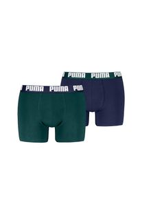 Puma , Herren,Jungen,Jugendliche , Boxershorts »MEN EVERYDAY BASIC BOXERS 2P«, 2er Packer Packung, mit Logobund , Green / Navy , L , L , Unterhosen...