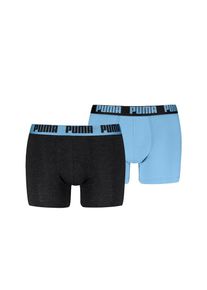 Puma , Herren,Jungen,Jugendliche , Boxershorts »MEN EVERYDAY BASIC BOXERS 2P«, 2er Packer Packung, mit Logobund , Grey Melange / Cool Blue , XXL ,...
