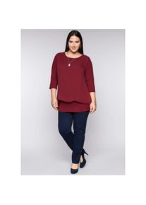 sheego , Damen , Blusenshirt »Blusenshirt«, 1 Stk. , rubinrot , 56/58 , 56/58