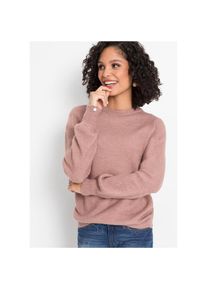 bonprix, Damen, Strickpullover, rosenholz meliert, 52/54 (XXL), rosenholz meliert, Strickpullover mit modernen Ballon&auml;rmeln