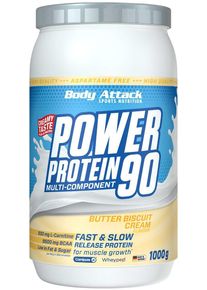 Body Attack Sports Nutrition Body Attack Power Protein 90, 1000 g Dose, Butter Biscuit