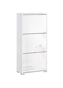 HOMCOM Arm&aacute;rio de Sapatos Moderno Sapateira para Corredor Entrada com 6 Prateleiras de Armazenamento Espa&ccedil;o de Exibi&ccedil;&atilde;o 60x26x124cm Branco