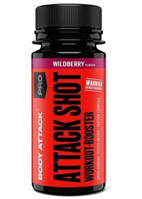 Body Attack Sports Nutrition Body Attack Pre Workout Attack Shot, 20 x 60 ml Ampulle, Wildberry