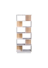 Libreria Rebecca Mobili Silene 180x70x29,5 Truciolato Bianco Marrone Chiaro Moderno