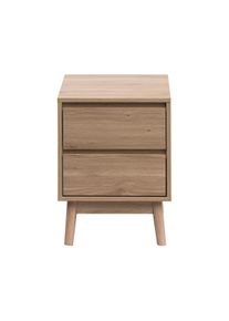 Rebecca Mobili Comodino 2 Cassetti in legno Marrone Nordico per Camera da Letto 56,5x40x40 cm