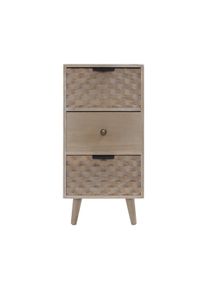 Rebecca Mobili Comodino Stretto Comodino in Legno con 3 Cassetti Marrone Salvaspazio