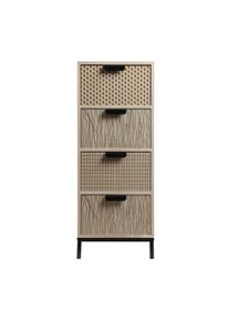 Rebecca Mobili Cassettiera con 4 Cassetti in Legno e Metallo Stile Moderno