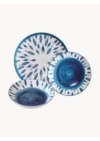 Villa D'Este Home Tivoli Porcelænsservice Marechiaro, 6 personer, sæt af 18 Blå Porcelæn 6 personer (sæt af 18)