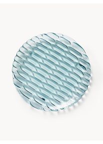 Kartell Morgenmadstallerken Jellies med strukturmønster, sæt af 4 Blå Plastik Ø 22 cm