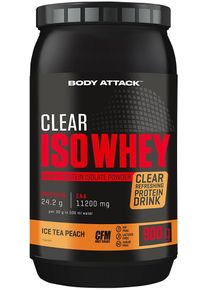 Body Attack Sports Nutrition Body Attack Clear Iso Whey, 900 g Dose, Ice Tea Peach