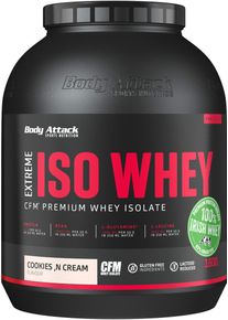 Body Attack Sports Nutrition Body Attack Extreme Iso Whey, 1800 g Dose, Cookies & Cream