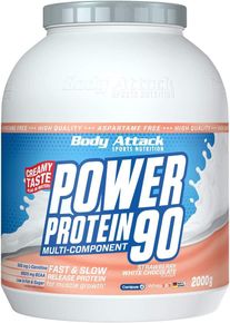 Body Attack Sports Nutrition Body Attack Power Protein 90, 2000 g Dose, Strawberry White Choc