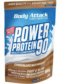 Body Attack Sports Nutrition Body Attack Power Protein 90, 500 g Beutel, Chocolate Nut Nougat