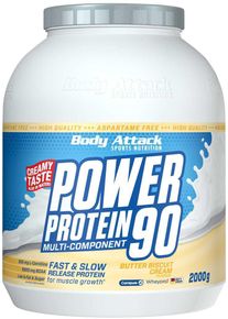 Body Attack Sports Nutrition Body Attack Power Protein 90, 2000 g Dose, Blueberry Yoghurt