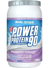 Body Attack Sports Nutrition Body Attack Power Protein 90, 1000 g Dose, Blueberry Yoghurt