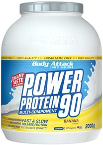 Body Attack Sports Nutrition Body Attack Power Protein 90, 2000 g Dose, Banana