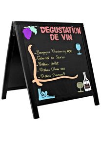 Securit Duplo pizarra de acera con marco de pino lacado