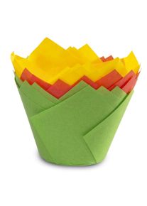 Guardini 12x pirottini tulipano carta forno 7,5 cm giallo verde rosso