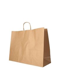 Papstar 25 bolsas de transporte, papel 27 cm x 32 cm x 21,5 cm marrón con asa retorcida