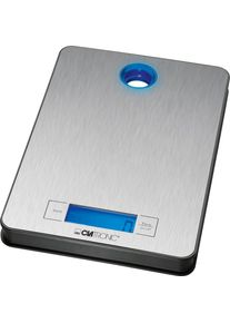 Clatronic KW 3412 Báscula de Cocina Digital Extraplana, Acero Inox., Precisión 1gr, Hasta 5 kg, Función Tara, Plata