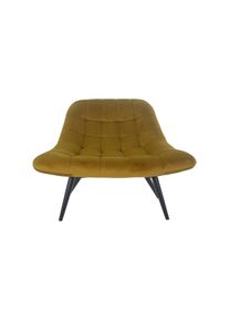 Salesfever Silla de salón con asiento XXL | funda de terciopelo | estructura de metal negra | acolchado exuberante | An76 x Pr87 x Al86 cm |amarillo
