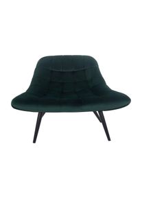Salesfever Silla de salón con asiento XXL | funda de terciopelo | estructura de metal negra | acolchado exuberante | An76 x Pr87 x Al86 cm |verde