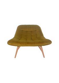 Salesfever tumbona con asiento XXL | funda de terciopelo | estructura de metal con aspecto de madera | acolchado exuberante|An76xPr87xAl86cm|amarillo